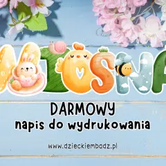 Urocze, wiosenne kwiaty i zwierzątka zdobią napis "WIOSNA" – idealne kwiaty wiosenne do wycinania, darmowe do druku.