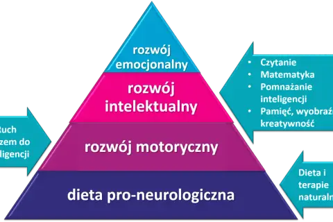 Piramida rozwoju: dieta, ruch, rozwój motoryczny, intelektualny i emocjonalny. Klucz do inteligencji i samooceny.