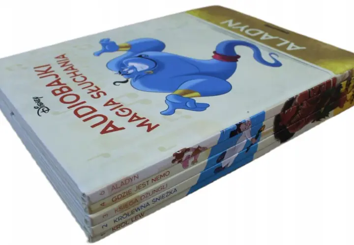 Zestaw audiobajek Disney: Aladyn, Gdzie jest Nemo, Księga dżungli, Królewna Śnieżka, Król Lew. Odkryj magię słuchania!