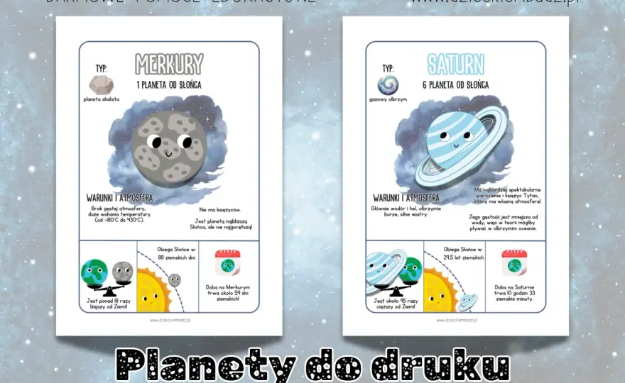 Darmowe karty pracy kosmos: Pobierz i ucz się z dzieckiem!