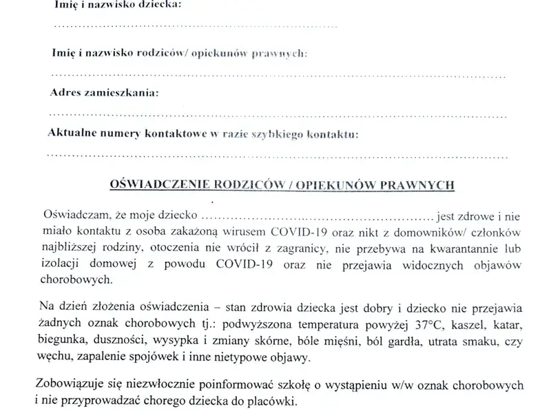 rodzic dziecko szkoła dokumenty