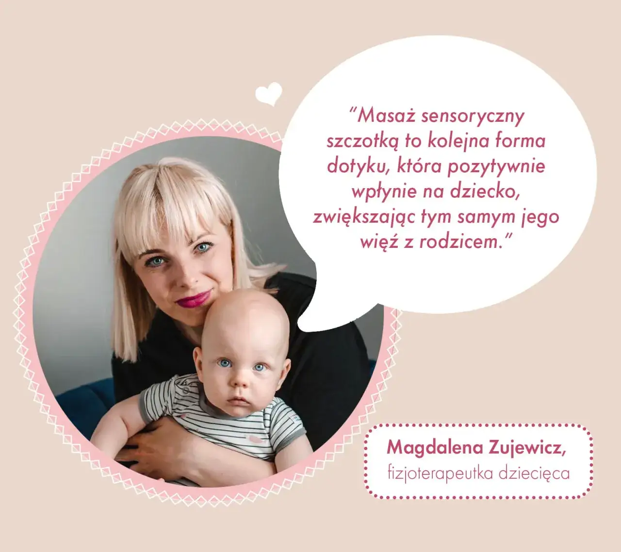 rodzic masujący dziecko szczotką sensoryczną instrukcja